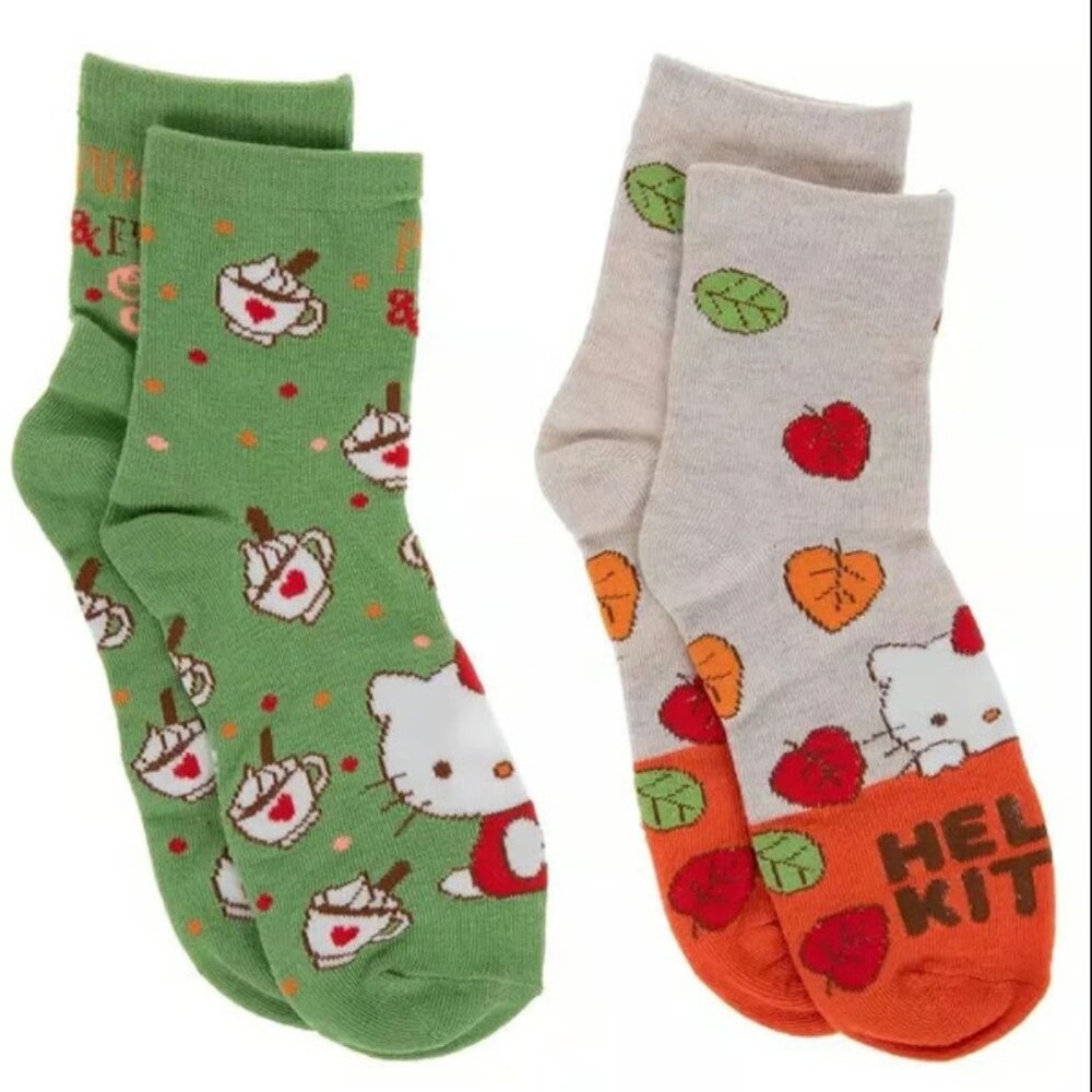 Hello Kitty Fall Leaves & Pumpkin Spice Socks